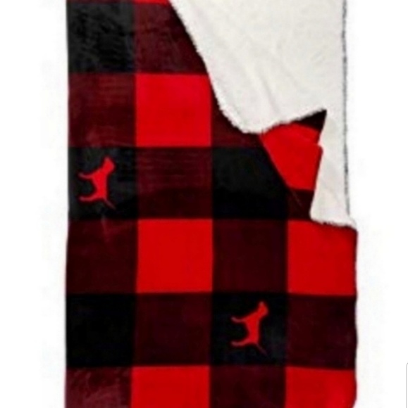 PINK Victoria's Secret Plaid Sherpa Blanket - Picture 1 of 3